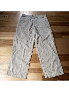 PLUGG White Corduroy Cargo Utility Pants Mens 36x30 Patch Pockets Skate Work